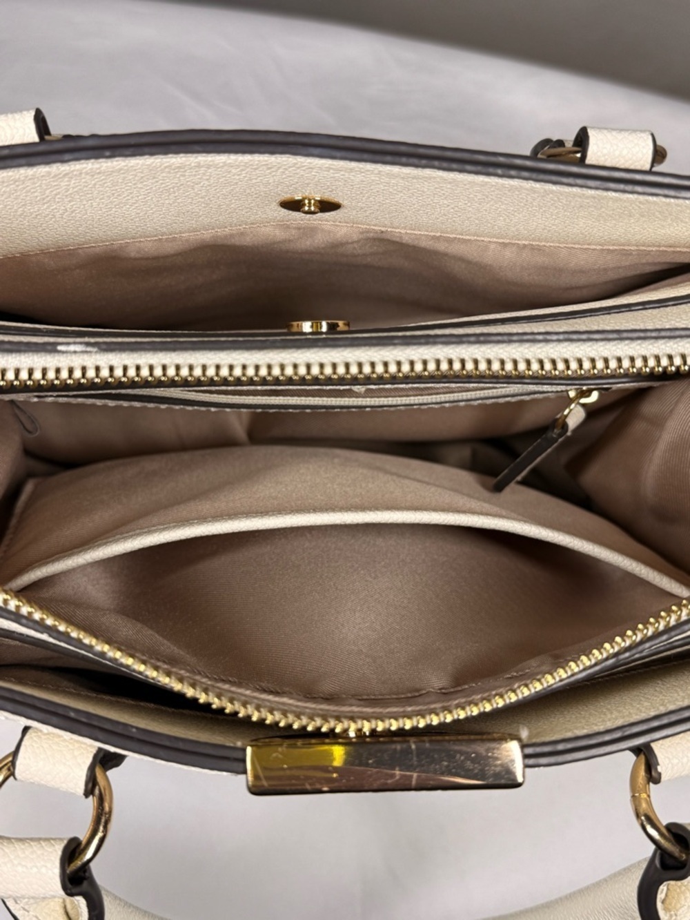 Nine West | Philippa Mini Satchel Handbag Ivory & Gold crossbody bag - Picture 12 of 15